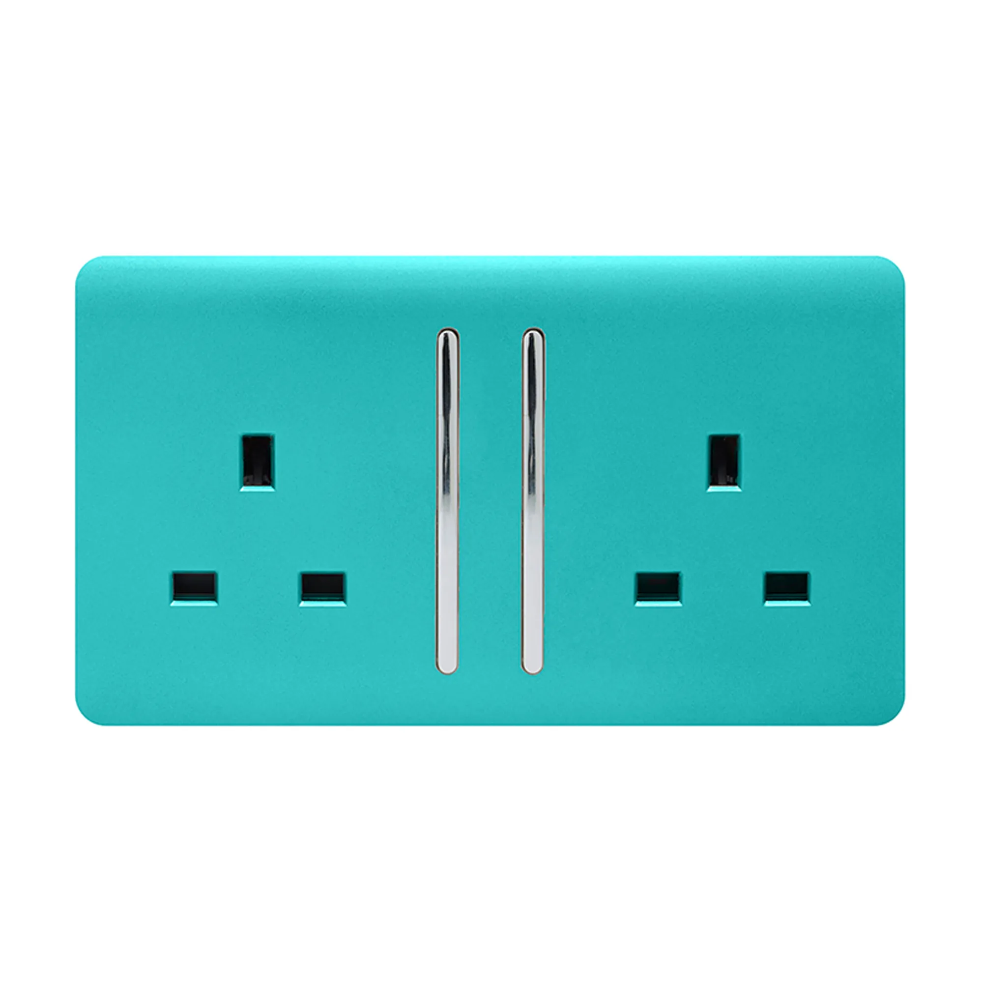 ART-SKT213LBT  2 Gang 13Amp Long Switched Double Socket Bright Teal